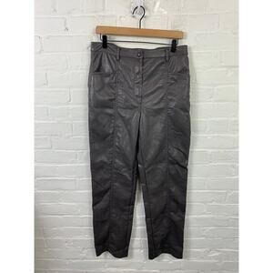 Aritzia Wilfred Low Rise Tapered Leg Leather Pants Black Size 12